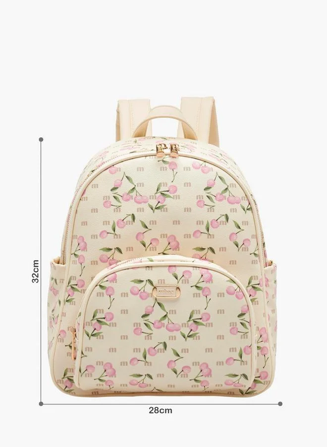 ميسي حقيبة ظهر بطبعة كرز بحمالات قابلة للتعديل